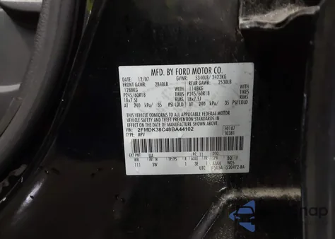 2008 Ford Edge Sel из США, поврежденный, VIN 2FMDK38C48BA44102